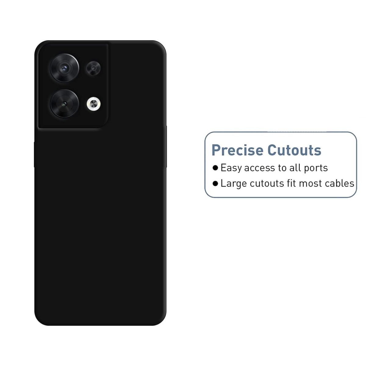 Back Case Cover for Oppo Reno 8 5G - Silicone Black