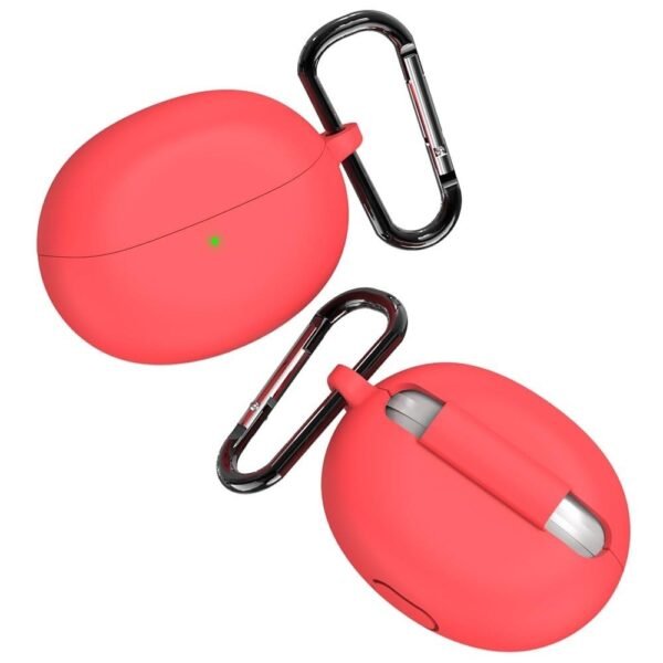 Silicone Protective Case Cover Compatible for Oppo Enco Air 2 Full Protection Soft Silicone Case Cover with Hook,Red