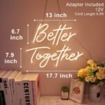 OMI LED Neon Light Sign, Better Together Hanging Neon Art Wall Sign for Party Wedding Home Decor Kid Bedroom Bar 12V Warm (Copy)