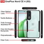 OnePlus Nord CE 4 (5G) Cover | Camera Protection Shockproof Bumper-Edge | Transparent Eagle Back Case Cover (Black)