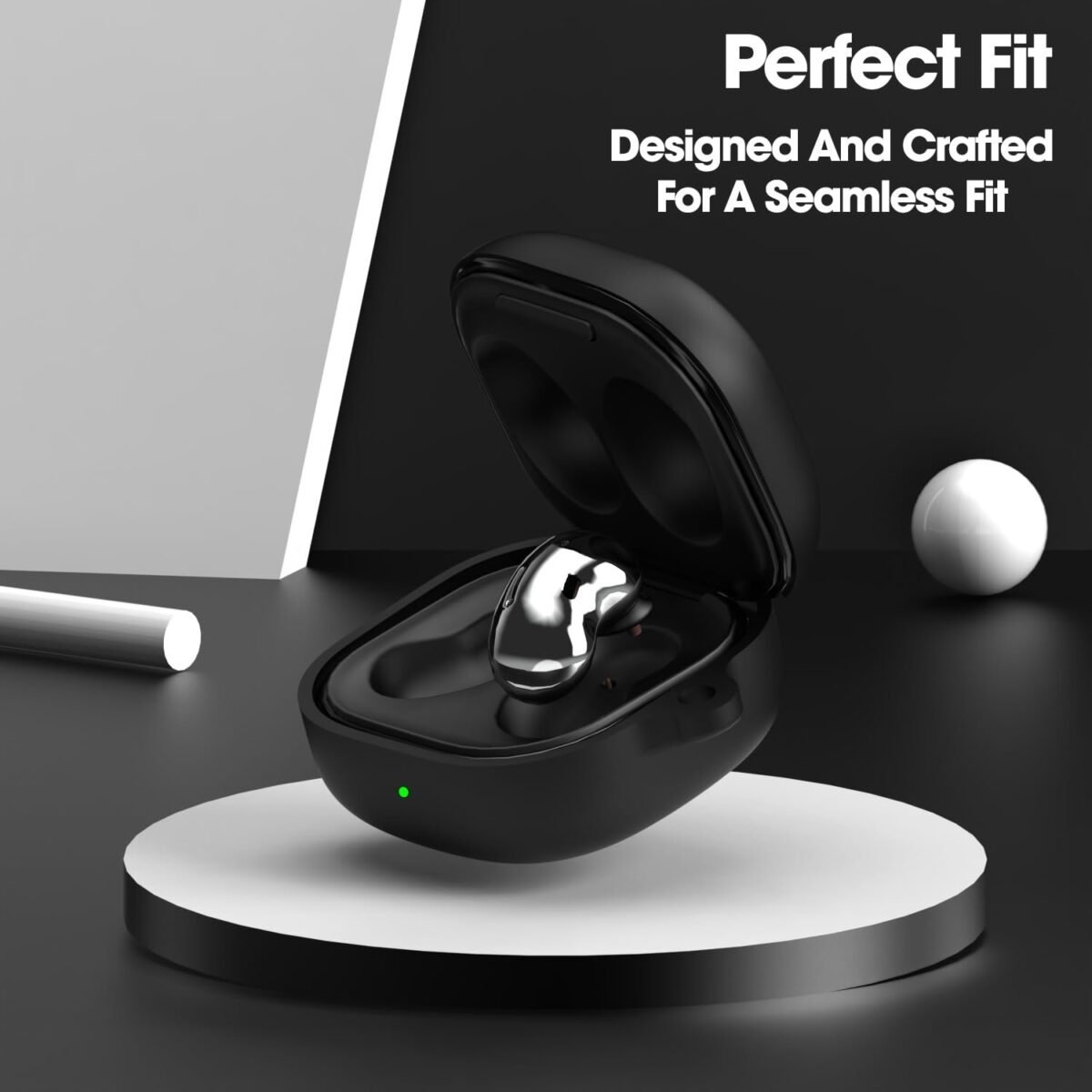 Earphone Case Cover Compatible for Samsung Galaxy Buds Live, Soft Silicone Skin Case Cover Shock-Absorbing Protective
