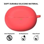 Silicone Protective Case Cover Compatible for Oppo Enco Air 2 Full Protection Soft Silicone Case Cover with Hook,Red