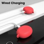 Silicone Protective Case Cover Compatible for Oppo Enco Air 2 Full Protection Soft Silicone Case Cover with Hook,Red