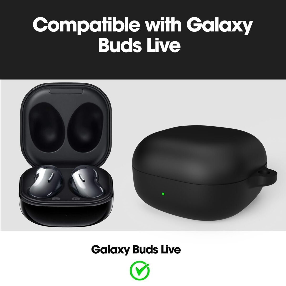 Earphone Case Cover Compatible for Samsung Galaxy Buds Live, Soft Silicone Skin Case Cover Shock-Absorbing Protective