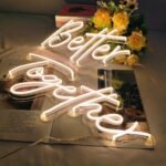 OMI LED Neon Light Sign, Better Together Hanging Neon Art Wall Sign for Party Wedding Home Decor Kid Bedroom Bar 12V Warm (Copy)