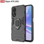 Plastic Oppo A78 (5G) Defender Case | Rotating Ring Holder & Kickstand In-Built | Military Grade Armor | Bumper Back Cover