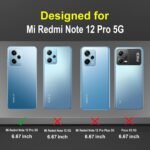 Back Case Cover for Mi Redmi Note 12 Pro 5G (Silicone, Thermoplastic Polyurethane_Black) D5