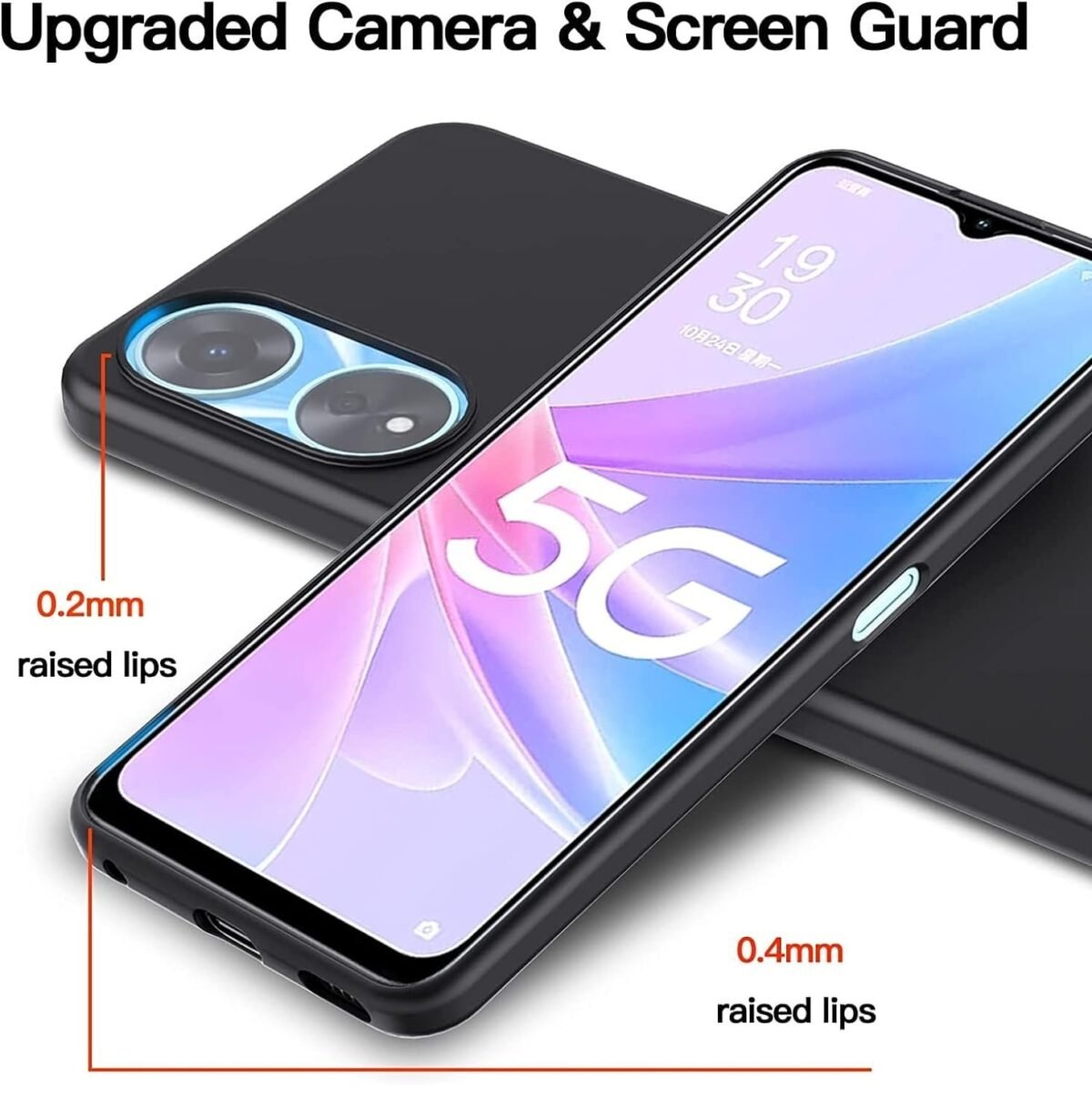 Soft Silicon Back Cover for Oppo F23 5G | Matte Finsih | Camera Protection Back Case for Oppo F23 5G (Black)