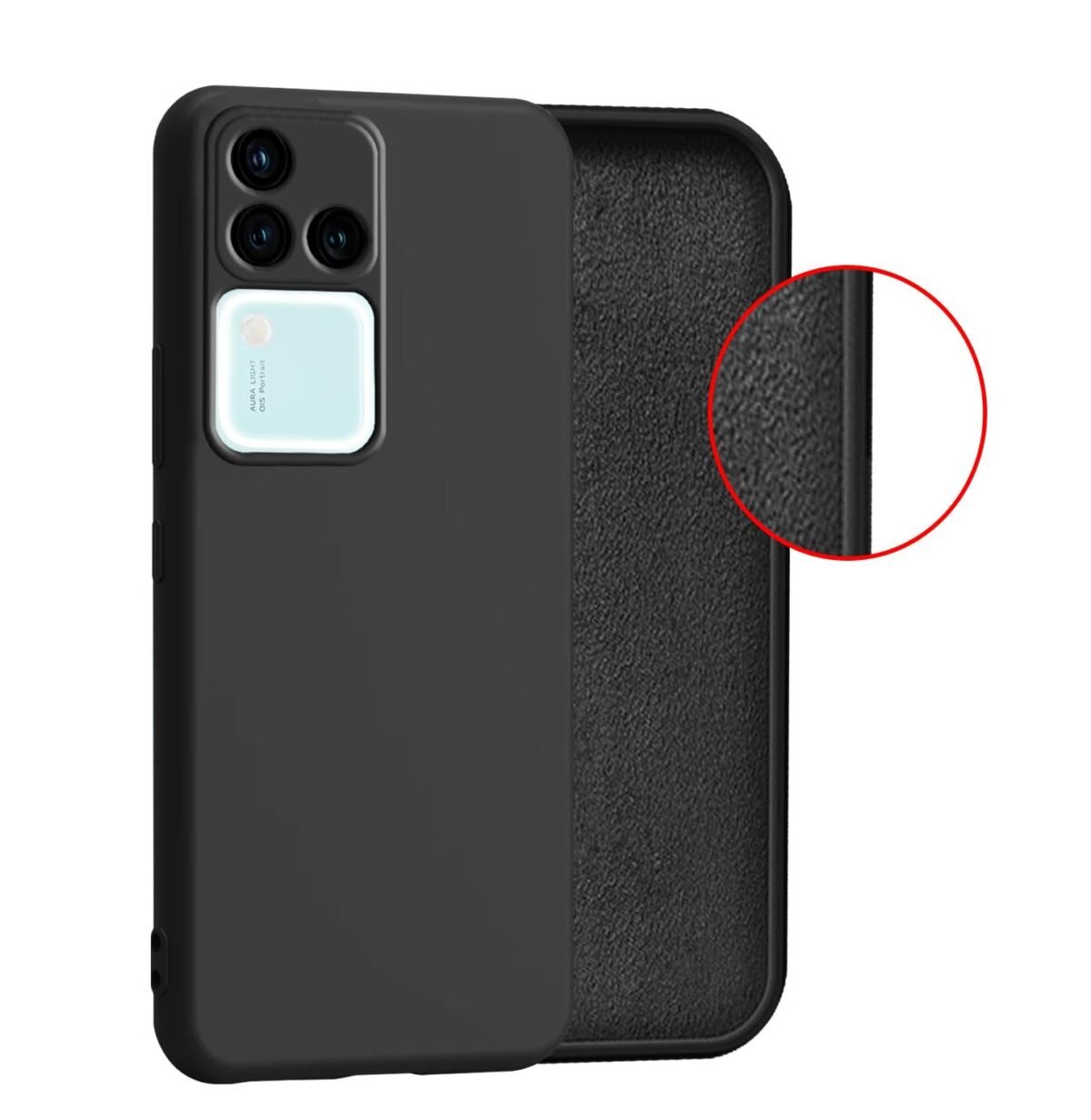Vivo V30 Pro 5G Back Cover Camera Protection Cover, Liquid Silicon Case, Shockproof, Slim Phone Case (Silicone Black)