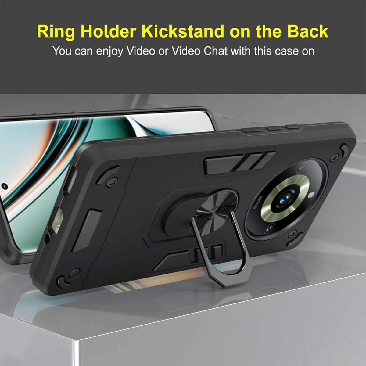 Back Case Cover for Realme 11 Pro Plus 5G (Silicone, Thermoplastic Polyurethane_Black) D5