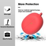 Silicone Protective Case Cover Compatible for Oppo Enco Air 2 Full Protection Soft Silicone Case Cover with Hook,Red