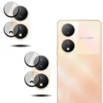 Vivo Y100 5G Transparent Silicone Back Cover | Tempered Glass + Camera Lens Protector Combo Pack