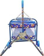 Mosquito Net Jhulla/Cradle with Swing for New Born Baby 1-2 Years (Blue)