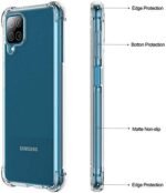 Transparent Back Cover for Samsung Galaxy A22 4G | Solid Shock Proof Bumper Hybrid Edge to Edge Protective | (Transparent)
