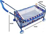 Mosquito Net Jhulla/Cradle with Swing for New Born Baby 1-2 Years (Blue)
