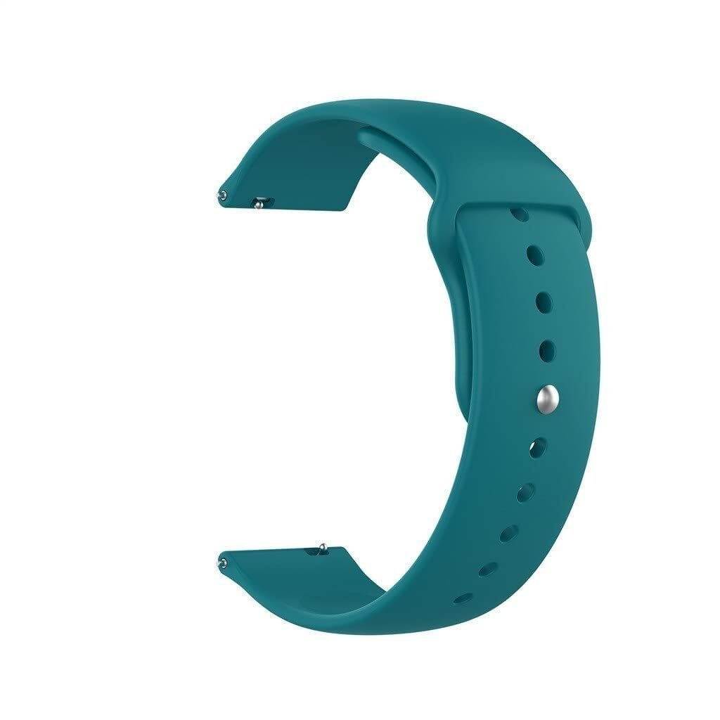 JBJ Soft Silicone 19mm Smartwatch Strap Metal Button Compatible with Noise Colorfit Pro 2/Oxy/Pulse/Beat, Boat Storm Smart