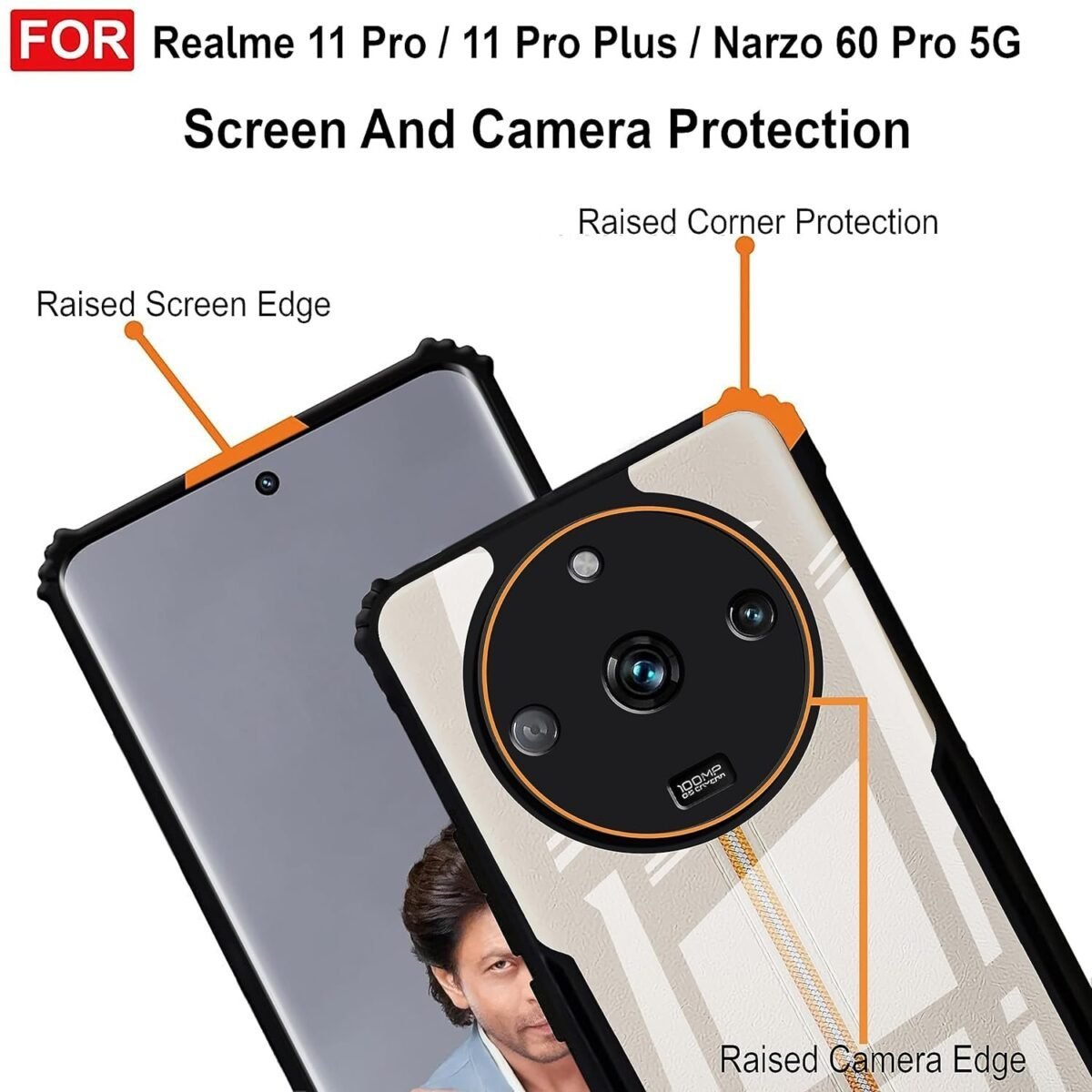 Back Case Cover for, Realme 11 Pro Plus 5G (Polycarbonate, Thermoplastic Polyurethane_Matte Black) -Eagle