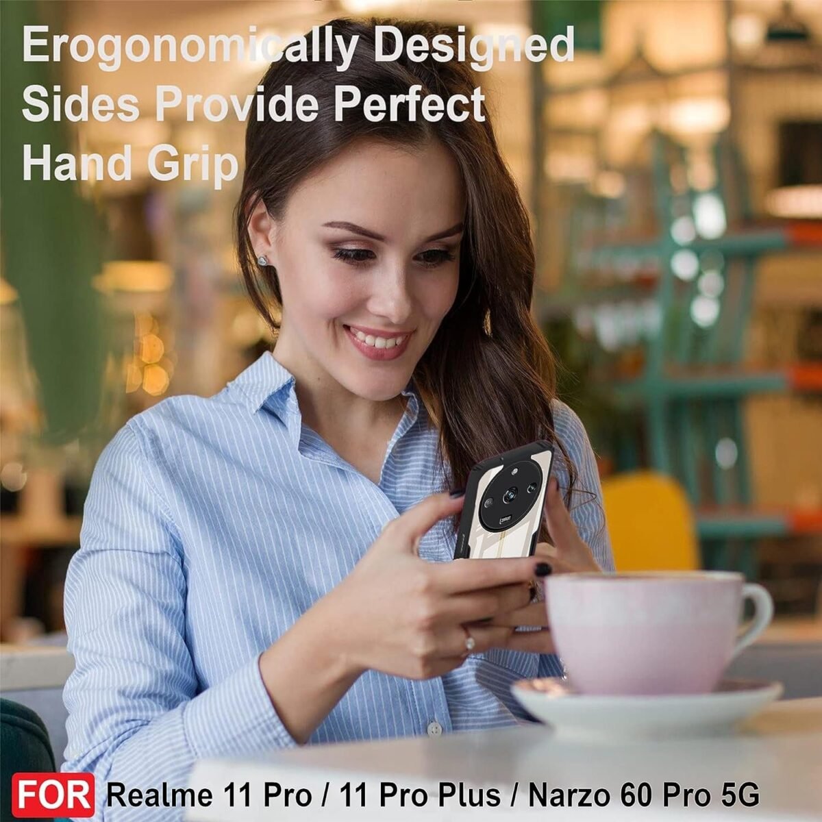 Back Case Cover for, Realme 11 Pro Plus 5G (Polycarbonate, Thermoplastic Polyurethane_Matte Black) -Eagle