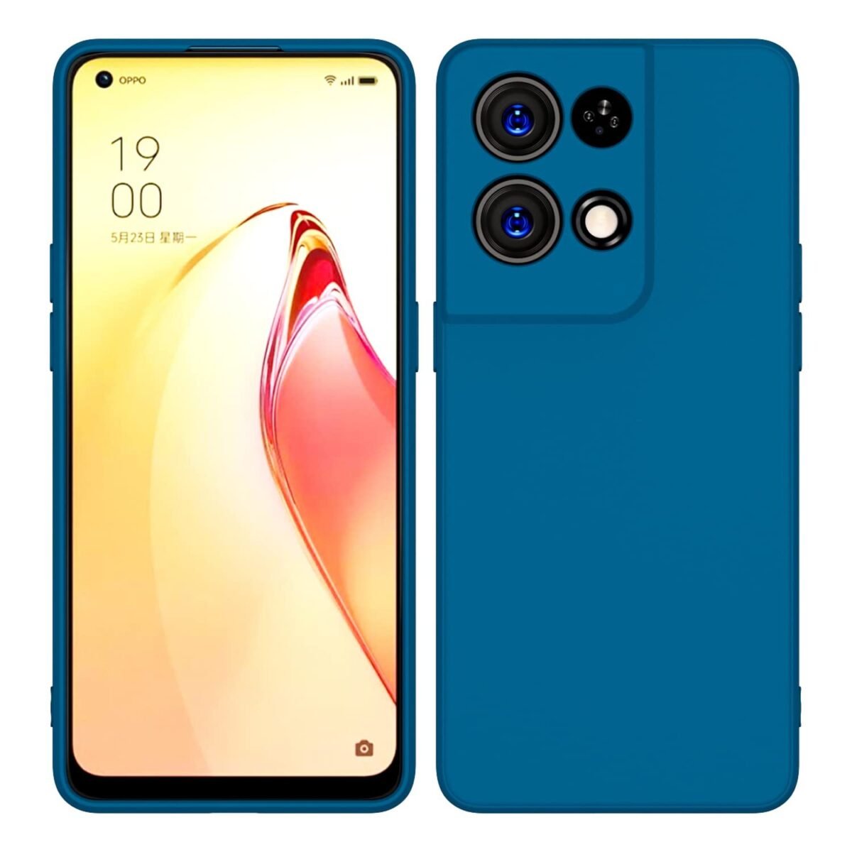 Back Cover for Oppo Reno 8 PRO (5G), Slim (Silicone Blue)