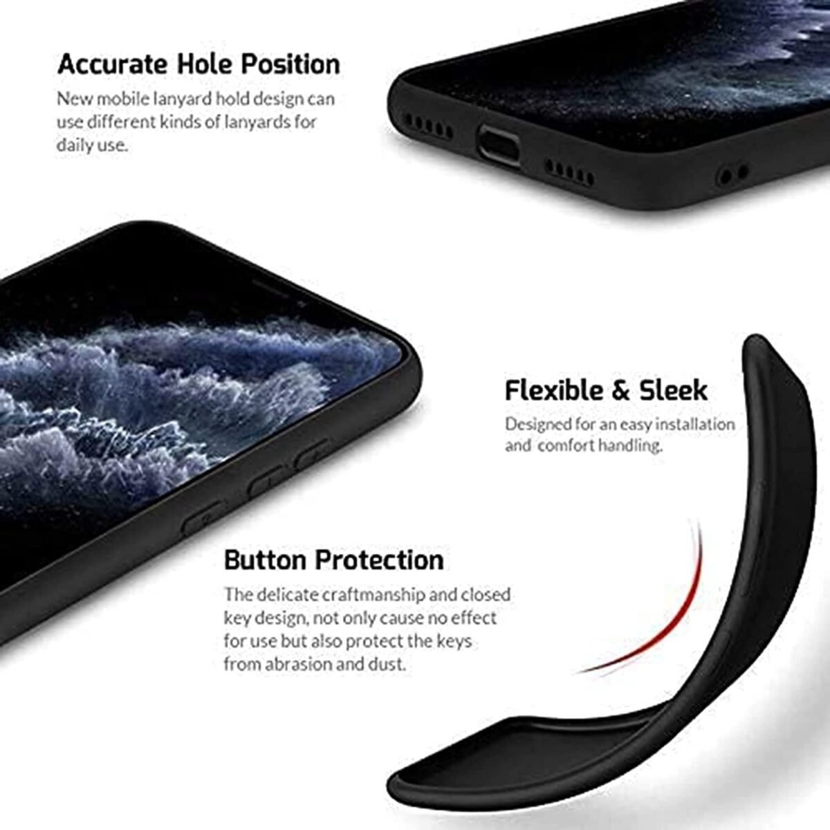 Soft Silicon Back Cover for Oppo F23 5G | Matte Finsih | Camera Protection Back Case for Oppo F23 5G (Black)