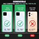 Vivo V30 / V30 Pro 5G | Slim Fit Protective Design | Ultra Matte Finish | Camera Protection Bump | Soft Silicon Back Case (Silicone, Black)