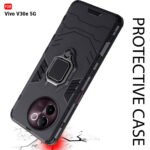V30e 5G | Ring Holder & Kickstand in-Built | 360 Degree Protection Back Cover |    Armor Bumper Back Cover Case (PC & TPU, Black)