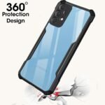 Back Cover Case for Samsung Galaxy A72 5G (Crystal Clear | Shockproof | Hybrid TPU & PC | Transparent | Black