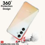 Back Cover Case for Samsung Galaxy A34 5G | 360 Degree Protection | Shock Proof Design | Transparent