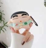 Airpods Pro (2019) Headphones Pouch Case Soft Silicone Cartoon Character 360-degree Protection Case with Keyring