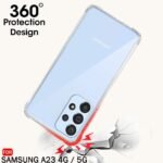 Back Cover Case For Samsung Galaxy A23 4G / A23 5G|360 Degree Protection (Transparent)