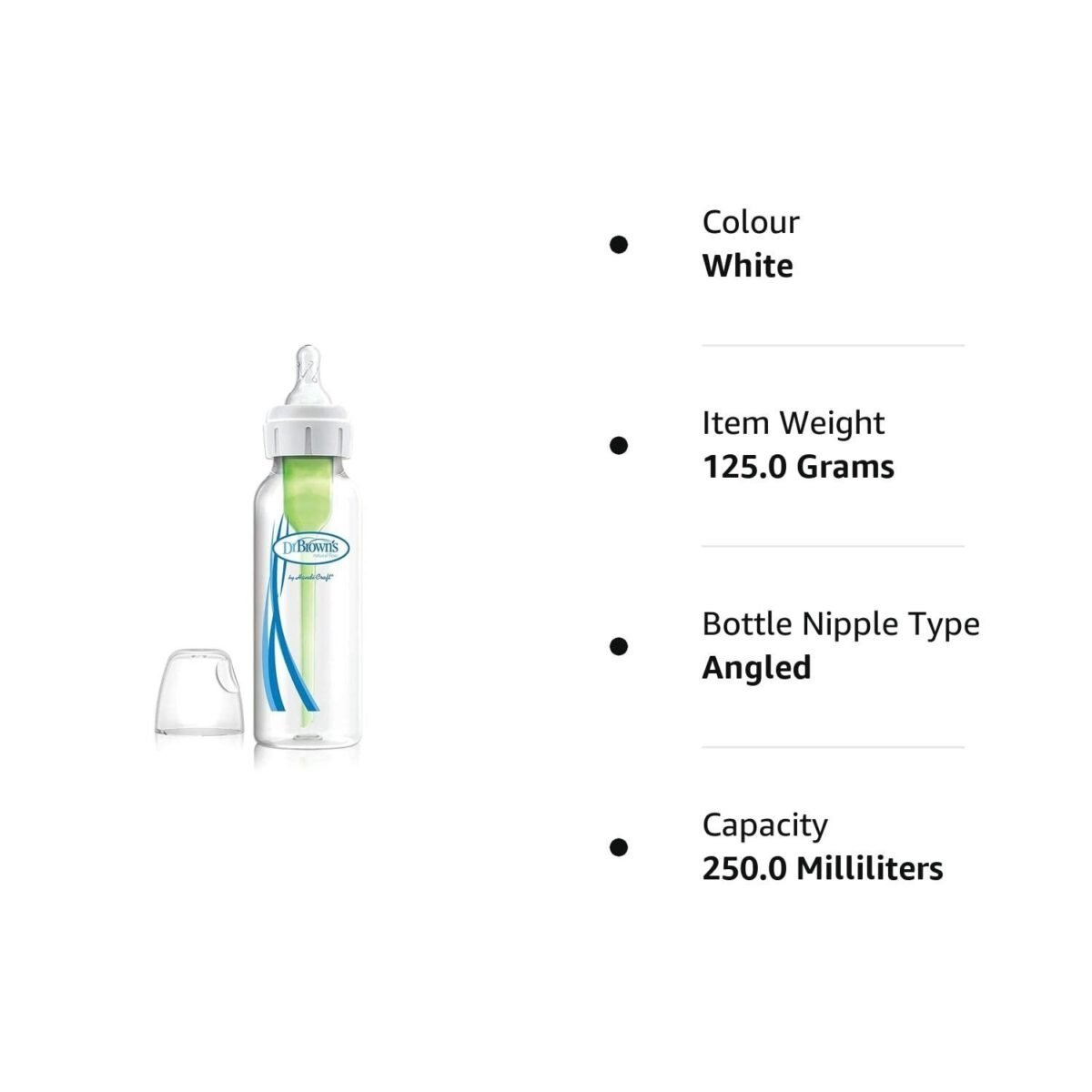 Dr. Brown's Options Standard Neck Feeding Bottle (250 Ml, Pack of 1 White)