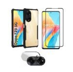 3 in 1 Combo Pack for Oppo F23 5G – Eagle Black (Back Cover + Camera Lens Protector + Tempered Glass)