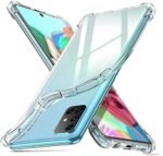Back Cover Case for Samsung Galaxy A71 | Rubber Soft Bumper Transparent Silicon Shockproof | (Transparent Black)