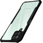 Shockproof Crystal Clear Protective TPU, PC Back Cover with 360 Degree Protection for Samsung Galaxy A22 4G ( Transparent Black)