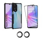 3 in 1 Combo Pack for Oppo A78 5G – Eagle Black (Back Cover + Camera Lens Protector + Tempered Glass)