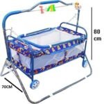 Mosquito Net Jhulla/Cradle with Swing for New Born Baby 1-2 Years (Blue)
