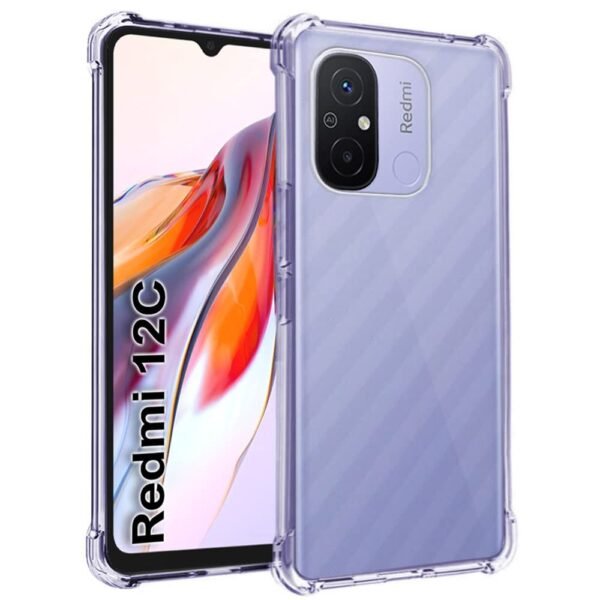 Transparent Crystal Clear Back Cover Case for Mi Redmi 12C | Shockproof Soft TPU Case (Transparent)