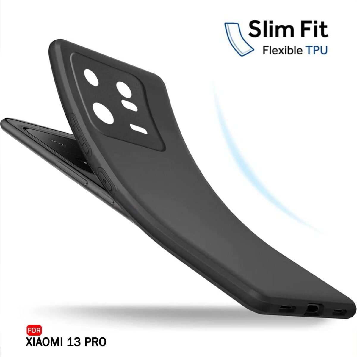 Back Cover Case for Mi Xia 13 PRO 5G | Slim Fit Protective Design | Ultra Matte Finish (Black)