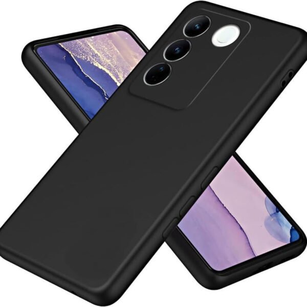 Vivo Y200e 5G Back Cover | Soft Silicone Slim Back Case Cover for Vivo Y200e 5G - Black