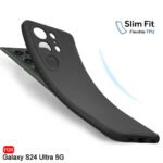 Samsung Galaxy S24 ULTRA 5G | Slim Fit Protective Design | Ultra Matte Finish | Camera Protection Bump | (Silicone, Black)