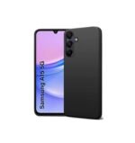 3 in 1 Combo Pack for Samsung Galaxy A15 5G – Silicone Black Cover (Back Cover + Camera Lens Protector + Tempered Glass)