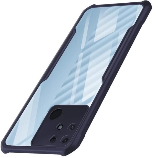 Transparent Back Cover Case for Realme Narzo 50A (PC & TPU | Blue Bumper) Eagle
