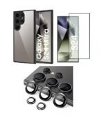 3 in 1 Combo Pack for Samsung Galaxy S24 Ultra 5G – Eagle Cover (Back Cover + Camera Lens Protector + Tempered Glass)