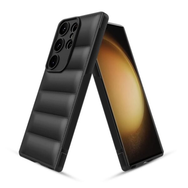 Silicone Case Cover for Samsung Galaxy S23 Ultra | Scratch Resistance Mobile Cover, Camera Protection Case (Puffer Black)