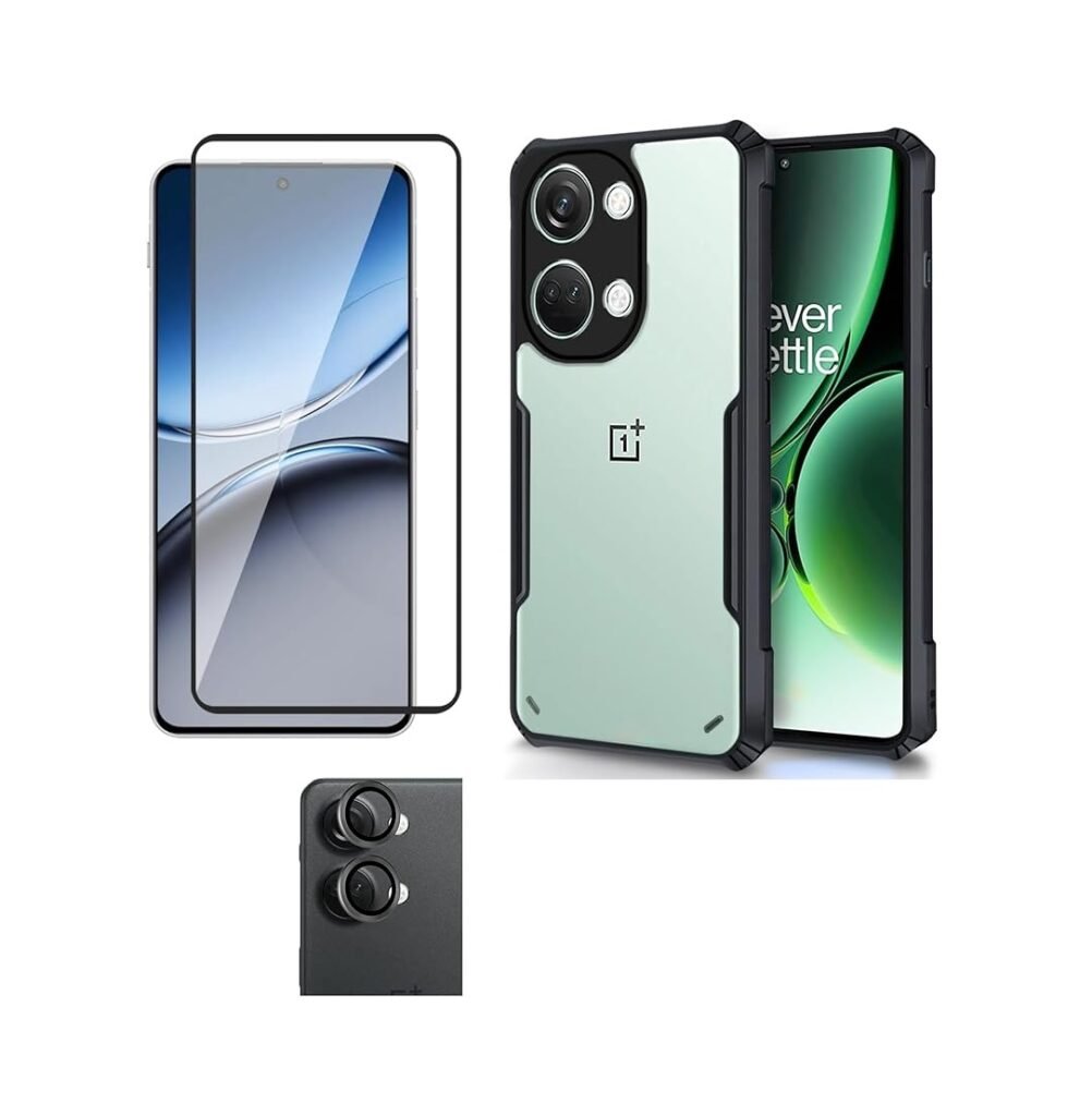 Combo pack for Back Cover Case Compatible for OnePlus Nord 3 5G |- Eagle| Camera Lens Protector & Tempered Screen Glass.