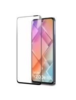 Combo Vivo Y200e 5G / Vivo T3 5G Protection | Hard Hybrid PC + TPU Armour Case (Transparent Black) + Tempered Glass + Camera Lens Protector