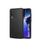 3 in 1 Combo Pack for OnePlus Nord CE 4 5G – Silicone Black (Back Cover + Camera Lens Protector + Tempered Glass)