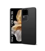 3 in 1 Combo Pack for Vivo V30 / V30 Pro 5G – Silicone Black Cover (Back Cover + Camera Lens Protector + Tempered Glass)