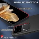 Vivo V30 / V30 Pro 5G | Slim Fit Protective Design | Ultra Matte Finish | Camera Protection Bump | Soft Silicon Back Case (Silicone, Black)