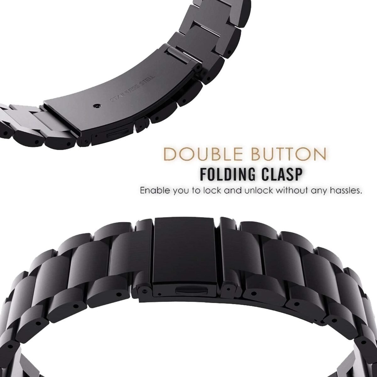OMI  20MM Heavy Metal Chain Strap with Secure Lock Techonology Compatible with Amazfit GTS 2 Mini, Amazfit Bip, Amazfit GTS,